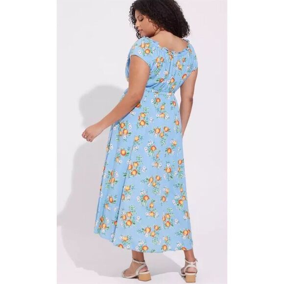 Torrid 3 Plus Size Floral Maxi Textured Woven Double Slit Dress 3x 22 24 - Picture 2 of 9